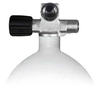 Single Steel Cylinder 2 - 20 litre,, 230 bar, Left expandable valve, incl. Blindplug